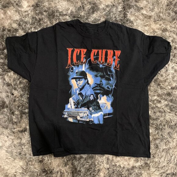 Vintage Ice Cube Shirt Men 3XL Black Short Sleeve Big Retro Graphic Print - Picture 1 of 4